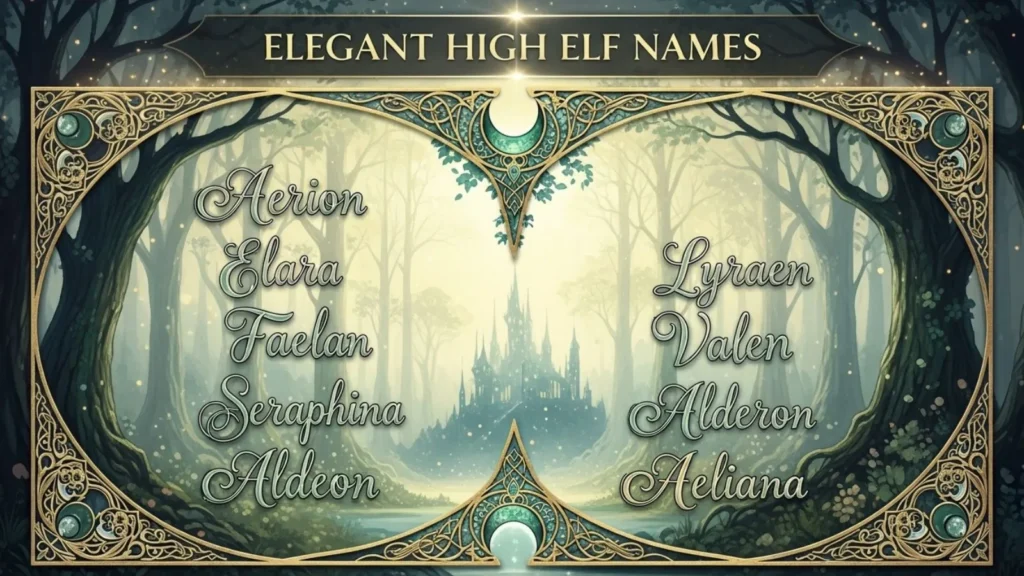 Elegant High Elf Names