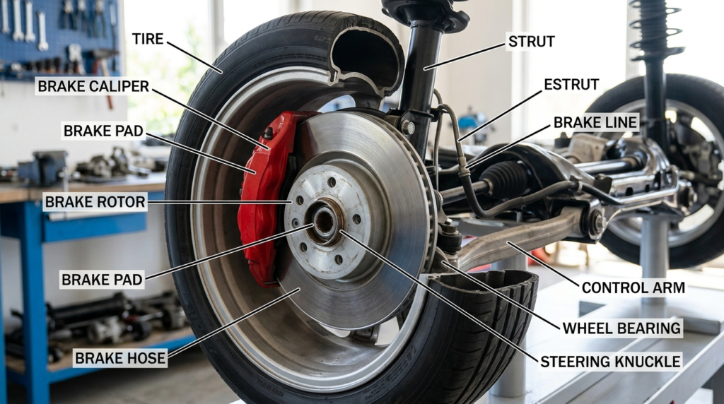 Front Wheel & Brake Parts Names