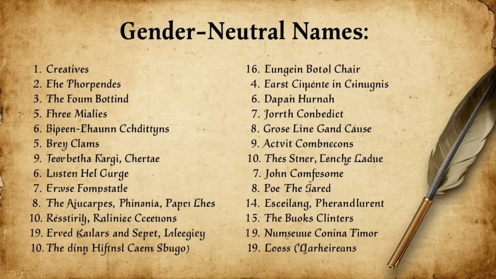  Gender-Neutral Names for Book Characters