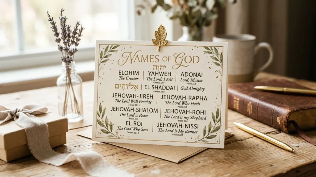 Names of God for Gifts & Printable Cards