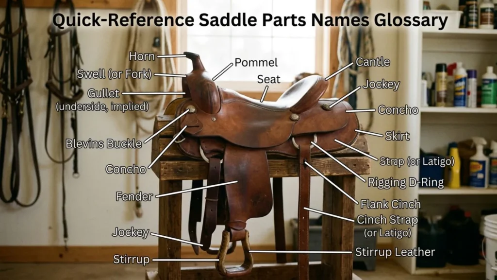 Quick-Reference Saddle Parts Names Glossary