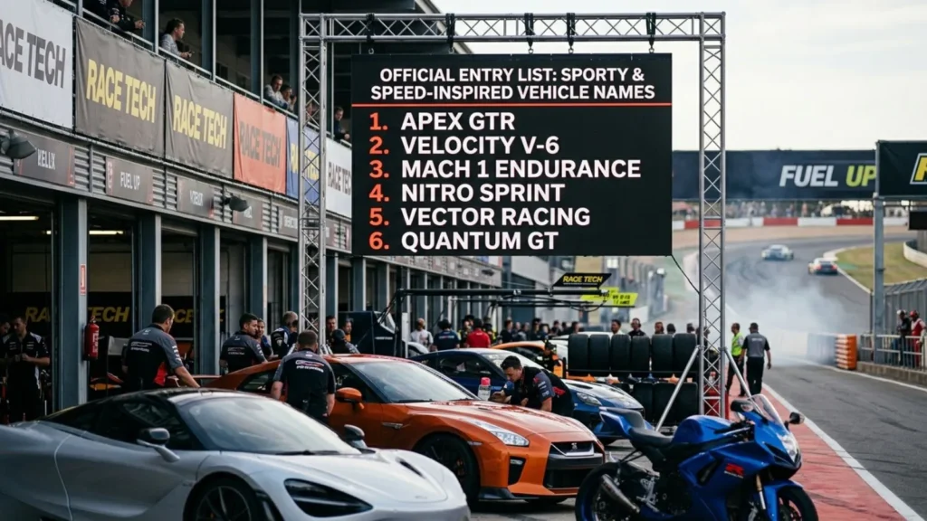 Sporty & Speed-Inspired Vehicle Names