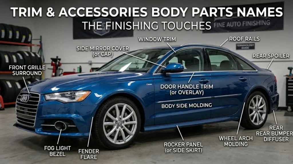 Trim & Accessories Body Parts Names The Finishing Touches
