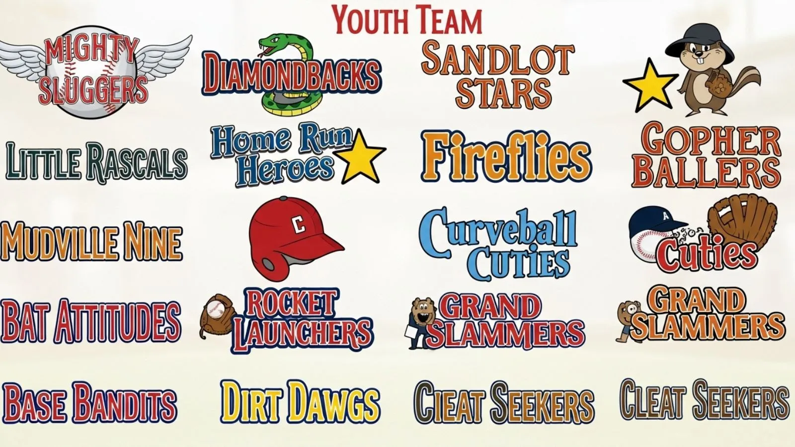 Youth Baseball Team Names