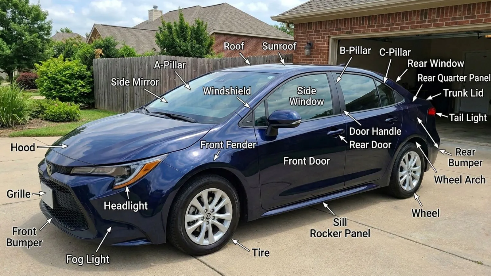 Car Body Parts Names